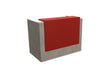 Z2 Small Straight Reception Desk Reception Desk Quadrifoglio 1450mm Concrete Flame Red