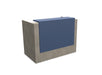 Z2 Small Straight Reception Desk Reception Desk Quadrifoglio 1450mm Concrete Pigeon Blue