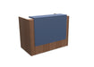 Z2 Small Straight Reception Desk Reception Desk Quadrifoglio 1450mm Walnut Pigeon Blue