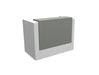 Z2 Small Straight Reception Desk Reception Desk Quadrifoglio 1450mm White Signal Grey